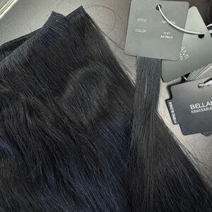 Bellami jet black Volume weft hair extensions 24”
